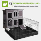GUTINNEEN Rabbit Hutch Mobile Bunny Cage with Large Wheels, Chewproof Ramp, Leak Proof Trays - Ideal Cage for Rabbits, Guinea Pigs, Indoor/Outdoor Use, 44" L x 20" W x 41.5" H - Image 7
