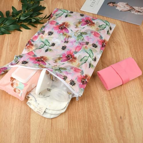 Eaxin Floral Print Wet Bag for diaper changes