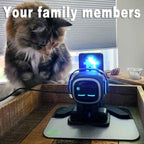 Close up of Emopet AI Robot showing facial expression display