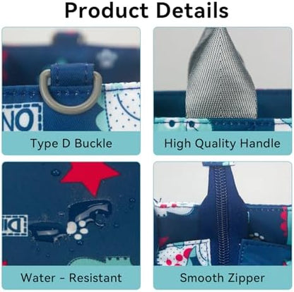 Close up view of waterproof polyester fabric on Pheben diaper bag
