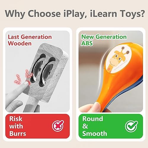 Close up shot of the high quality non toxic materials used in the iPlay iLearn toddler percussion toys