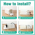 Detailed view of the childproof locking mechanism on outlet cover