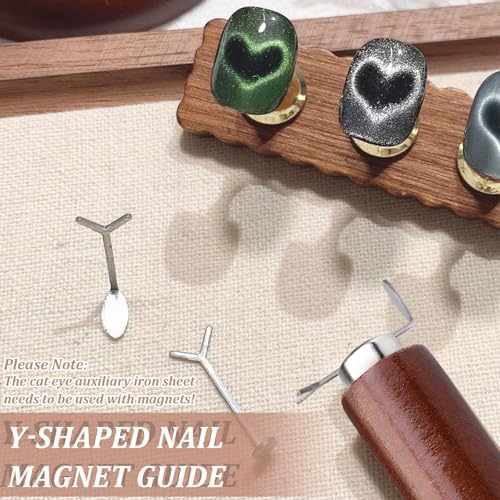 Detailed view of the ergonomic wooden handle for nail magnets