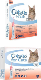 Catego monthly flea and tick control for cats ingredients and instructions label view
