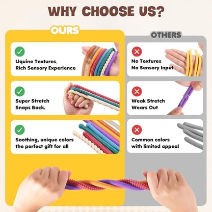 Child carefully washing multicolored elastic sensory toys under running tap water for hygiene