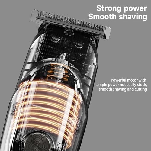 Close up of the digital LED power display on the cyan electric razor handle