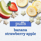 Gerber baby snacks puffs pile showing the shape and texture of the snack