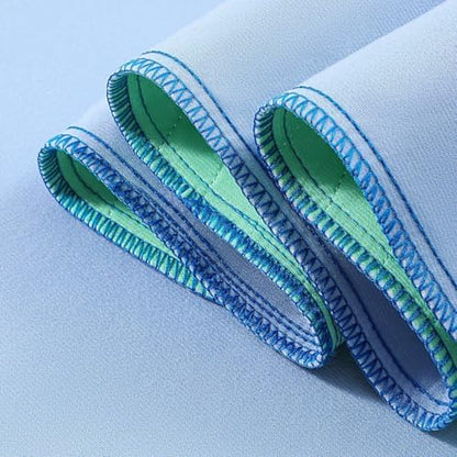 Waterproof material testing showing liquid absorption on the quilted surface.