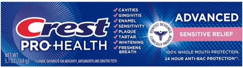 Crest sensitivity relief and acid erosion shield daily oral care toothpaste