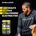 Cellucor BCAA Sport powder scoop and texture view