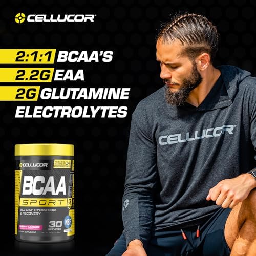 Cellucor BCAA Sport powder scoop and texture view