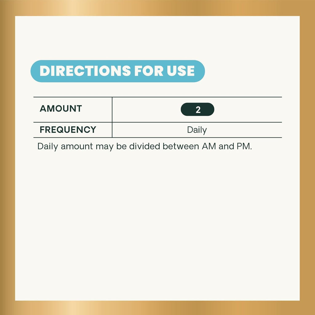 Nutritional facts panel and active ingredients list on supplement label