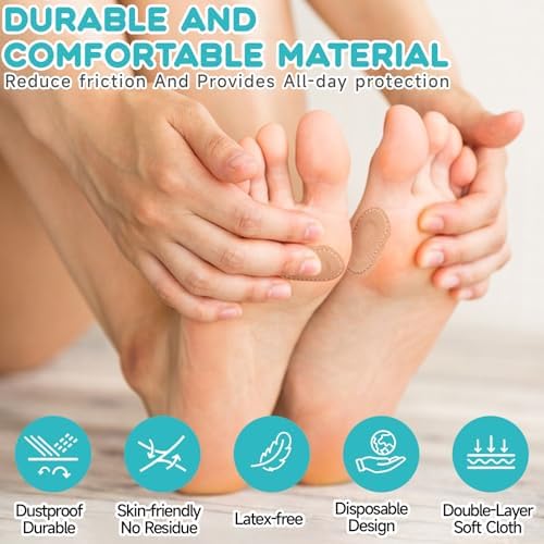 Soft fabric bunion patches showing self-adhesive backing for secure fit