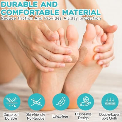Soft fabric bunion patches showing self-adhesive backing for secure fit