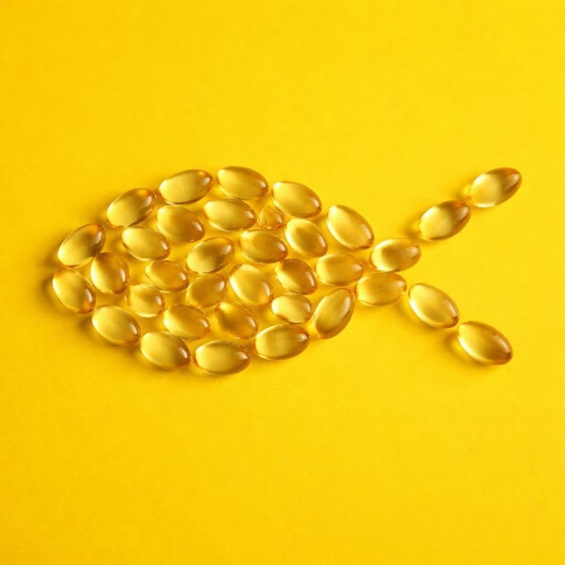 Aegant fish oil capsules bottle side view highlighting ingredients and directions