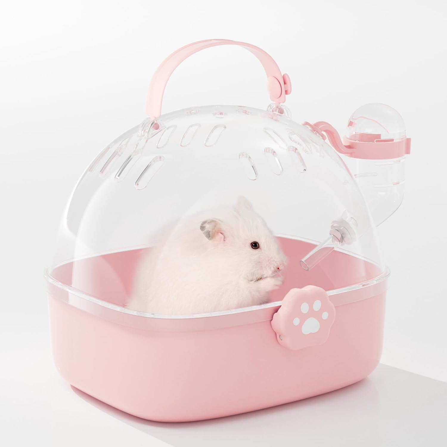 BUCATSTATE Small Animal Carrier Cage with Water Bottle, Portable Hamster Travel Carrier Carry Case 7.24" L*6.69 W *6.42" H for Small Pets, Gerbils, Mice, Dwarf Hamster (Blue) - Image 9
