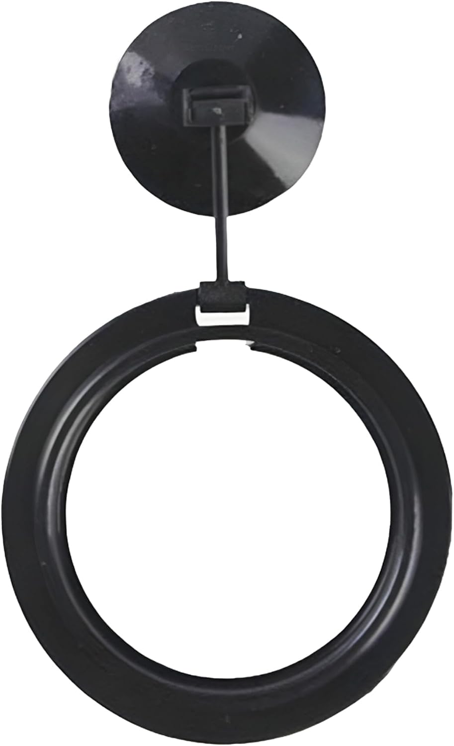 SunGrow floating food feeder ring containing fish flakes on the water surface