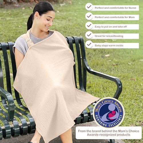 Infancie ivory nursing shawl folded for travel