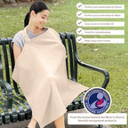 Infancie ivory nursing shawl folded for travel