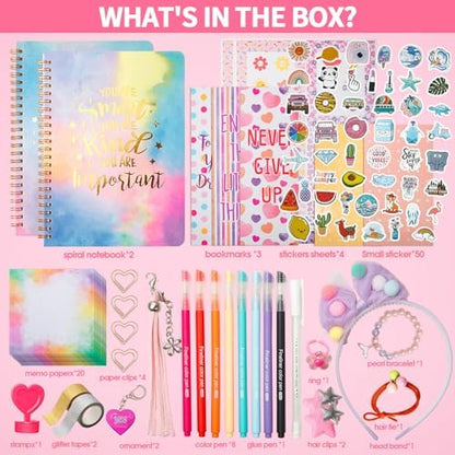 Selection of fineliner pens and craft supplies from R Ruckerco diary set