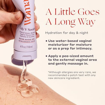 Authentic Womaness Daily V Soothe moisturizing gel texture for feminine health.