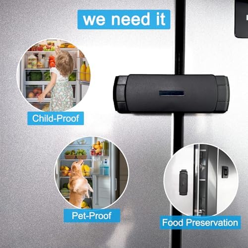 Lexng refrigerator lock installed on French door fridge