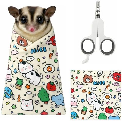 Small pet restraint bag swaddle for safe sugar glider nail trimming.