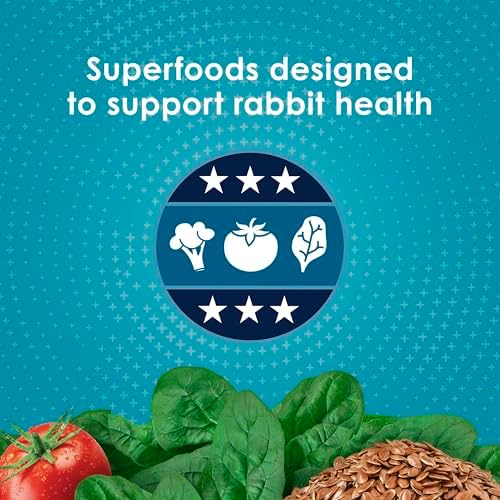 Kaytee rabbit food package side view showing nutritional benefits