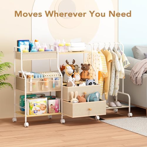 Bblike baby caddy organizer with clothing hanging rod