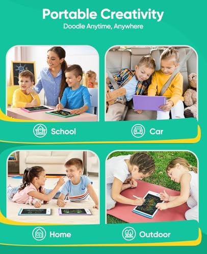 4 Pack LCD Writing Tablet, 8.5 Inch Colorful Toddlers Drawing Tablet for Kids, Creative Doodle Board Drawing Pad, Toy Birthday Gift for 3-6 Year Old Girls Boys - Image 7