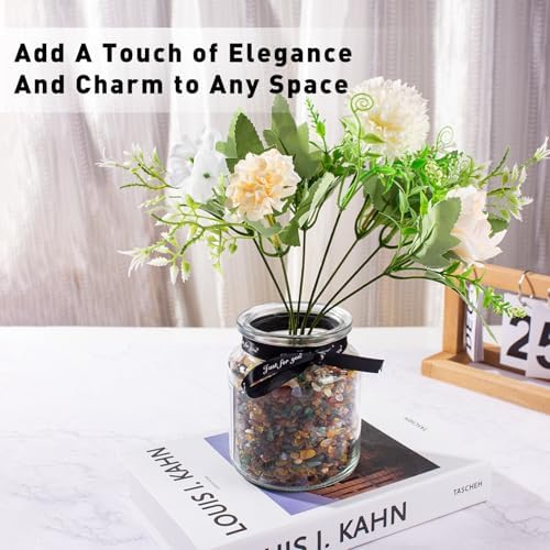 Succulent plant pot decorated with EZEELAI colorful agate stones