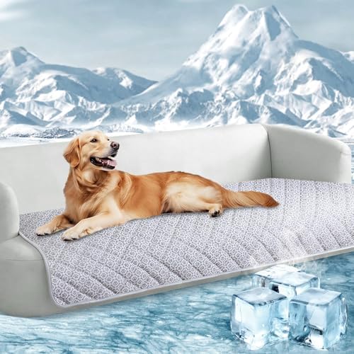 Thermochromic color changing pet mat showing visual heat absorption shift from blue to white