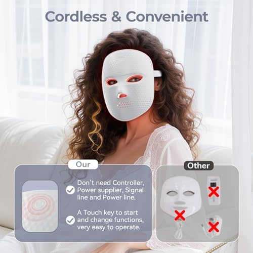 ONLUKY anti-aging face mask being adjusted with the flexible premium strap for a comfortable hands-free fit.