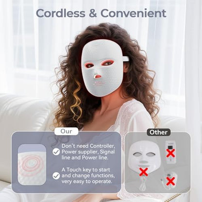 ONLUKY anti-aging face mask being adjusted with the flexible premium strap for a comfortable hands-free fit.