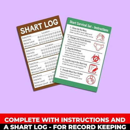 Portable potty humor gag gift for men featuring hazmat bag and survivor sticker.