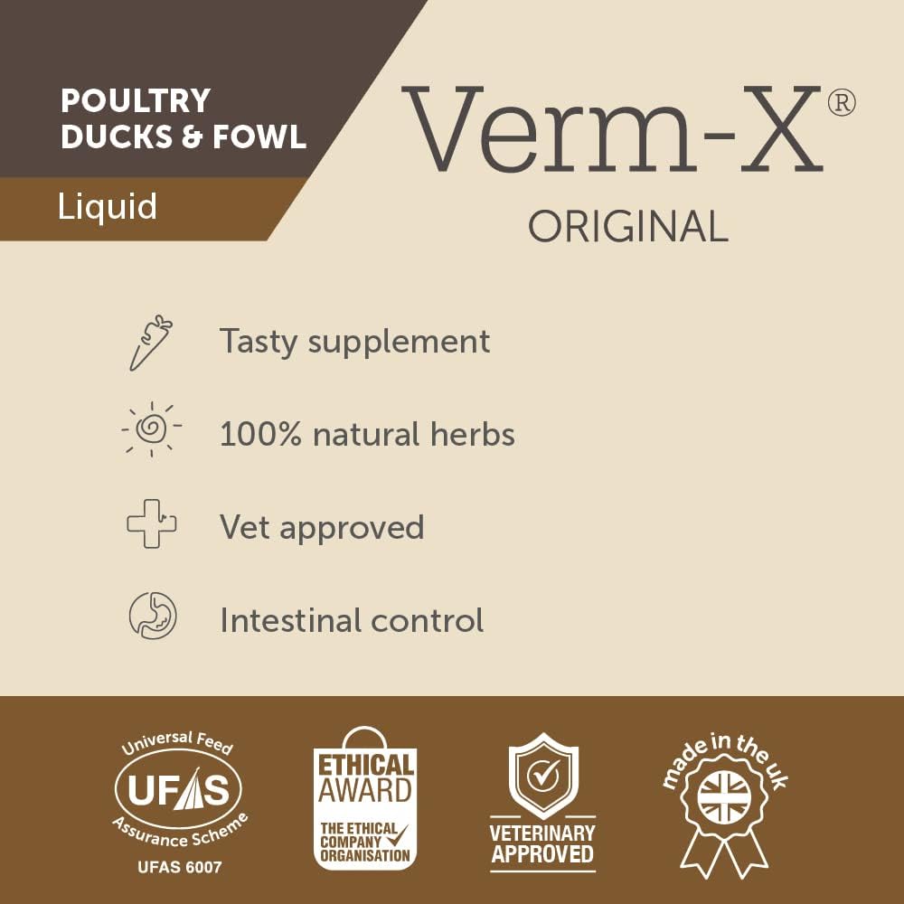 Verm-X poultry digestive hygiene liquid bottle side profile