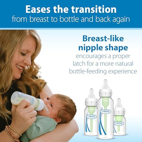 Side view of the authentic USA imported Dr. Brown's newborn bottle nipple illustrating the narrow base design.
