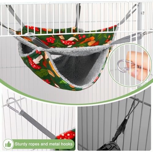 Washable double layer pet bunkbed hammock showing adjustable hanging ropes close up