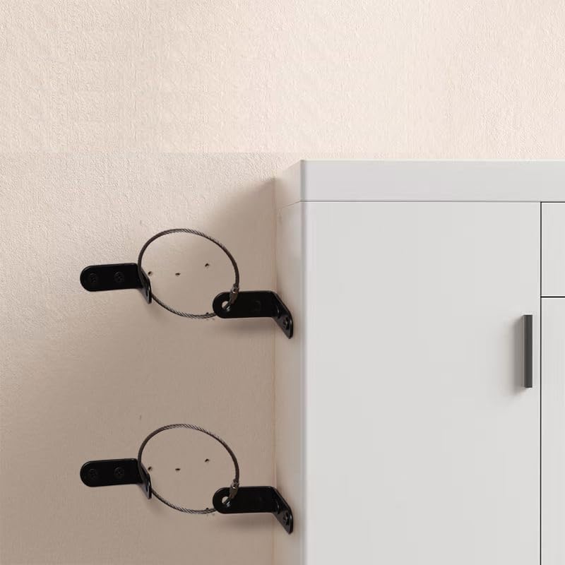 Pctzjecy discrete 1.4 inch black furniture wall anchors preventing home tip over hazards