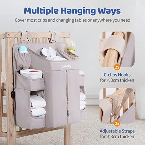 Sweeby changing table organizer structural support view