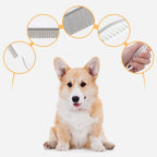 Detailed view of stainless steel teeth for detangling cat and dog fur