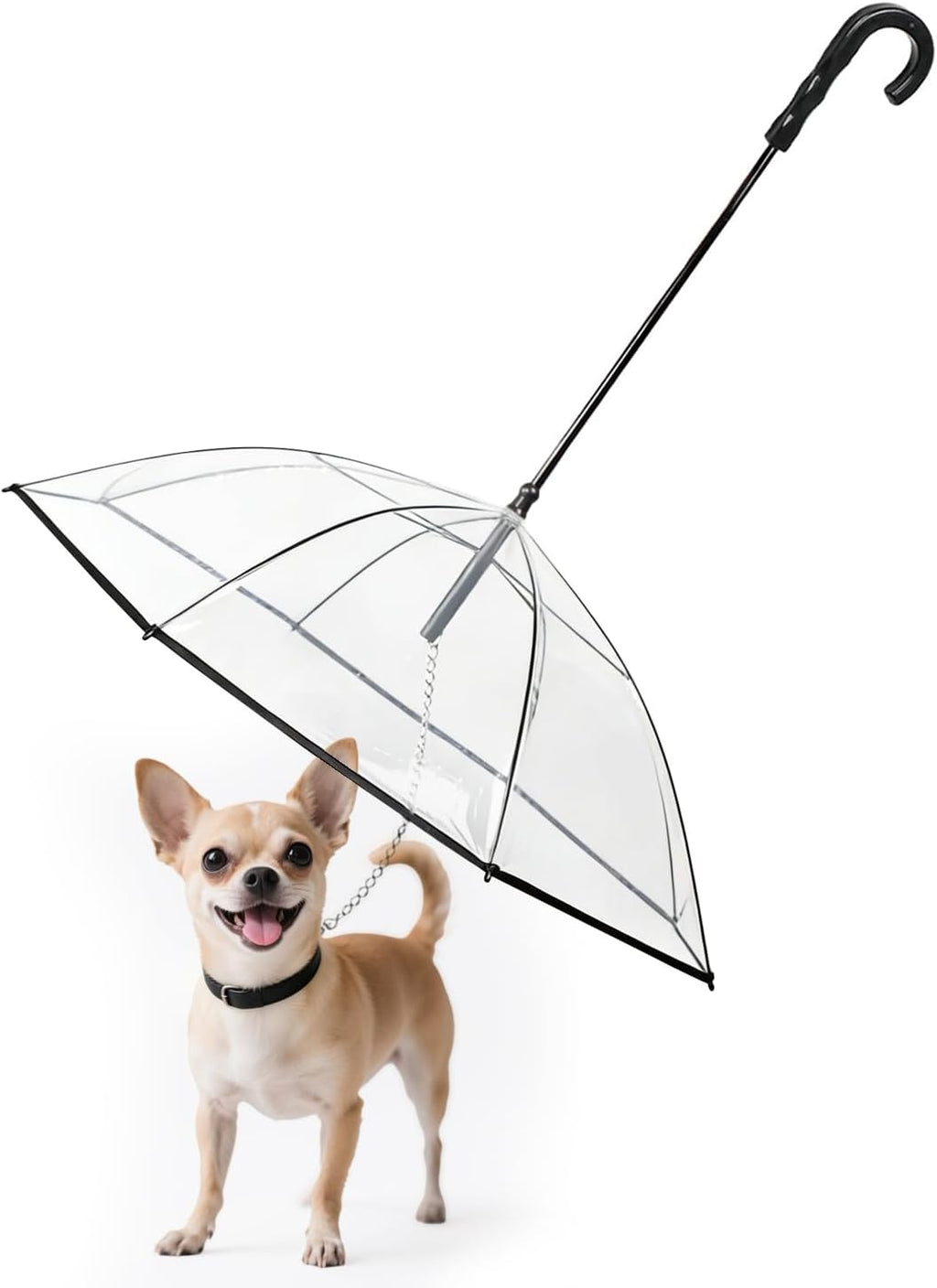 Dog Umbrella for Small Breed, Clear Small Dog Umbrella with Adjustable Leash, Keep Pet Dry on Rainy Walks/Potty Trips, Adjustable Shaft Angle Rain Umbrella, Self-Assembly - Image 10