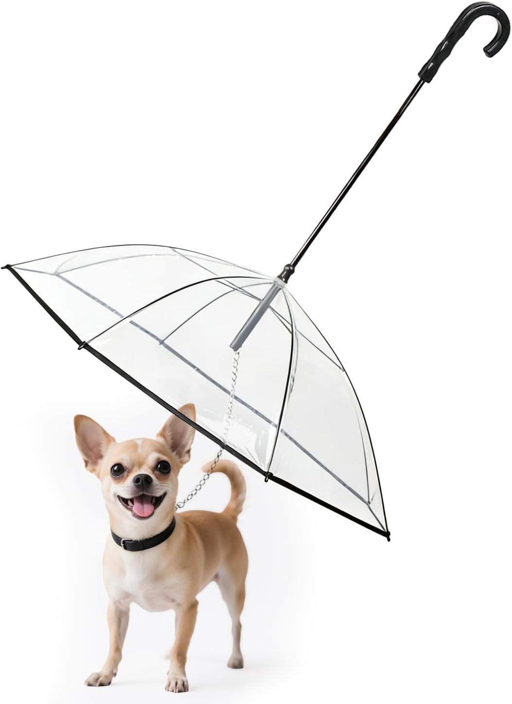 Dog Umbrella for Small Breed, Clear Small Dog Umbrella with Adjustable Leash, Keep Pet Dry on Rainy Walks/Potty Trips, Adjustable Shaft Angle Rain Umbrella, Self-Assembly - Image 10