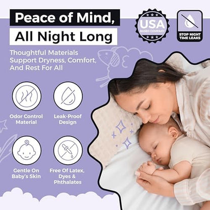 Side by side comparison of standard diaper and diaper with booster pad