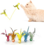 Zaylumo Feather Chase And Fetch Balls front view interactive cat toy set