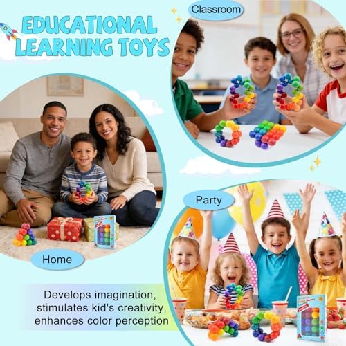 Yrissmiss sensory fidget toy set arranged to display the ten different bright colors used for child color perception development.