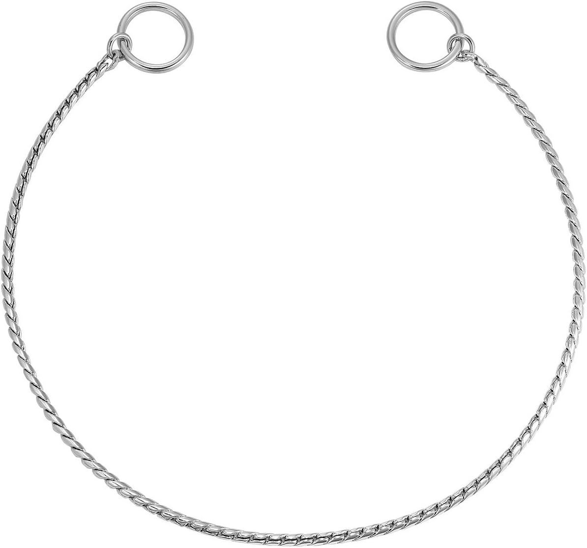 Chrome plated heavy duty dog training collar showcasing sliding metal rings.
