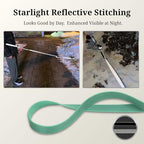 Reflective stitching detail on Pawzpal mint green dog leash