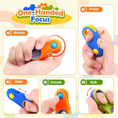 LESONG finger fidget toys demonstrating the sliding and pressing interactive features for ADHD support.