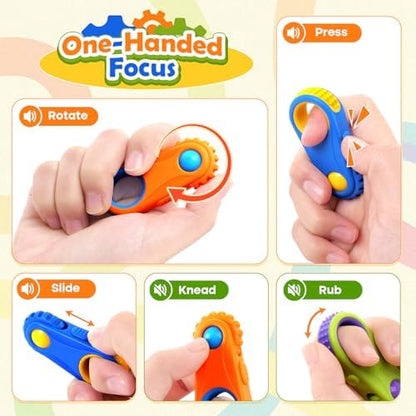 LESONG finger fidget toys demonstrating the sliding and pressing interactive features for ADHD support.